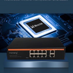Horang 8-port PoE switch with 2 Gigabit uplink ports Network switch ideal for NVR and PoE IP cameras
