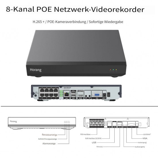 HORANG SH-5004-B2D2 PoE Kit with 5Mpx resolution and easy operation