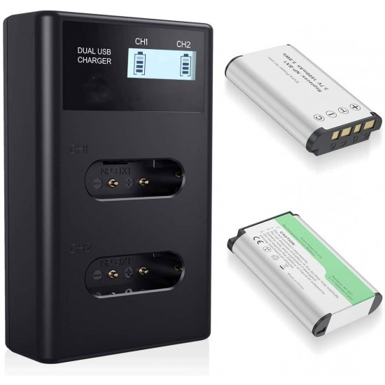 LCD Dual Charger with 2 pcs. replacement battery for NP-BX1 LCD Dual Charger with 2 pcs. replacement battery for NP-BX1